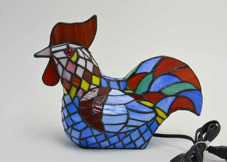 Stained Glass Farmhouse Rooster Lamp
