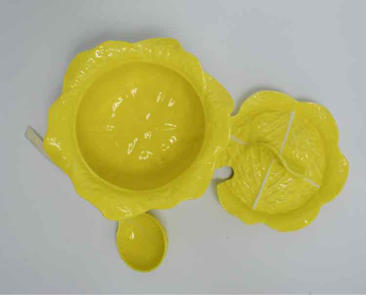 Yellow Cabbage Soup Tureen in Dishware