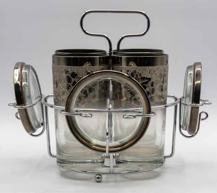 Silver Rim Barware Set