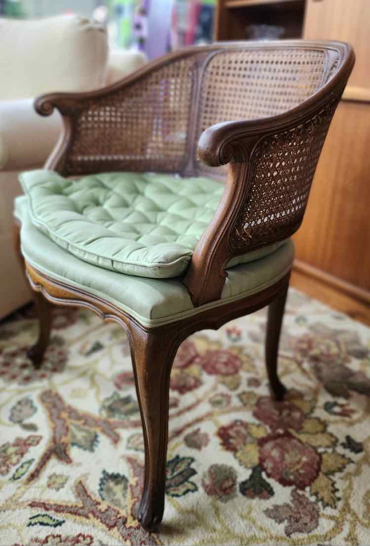 Double Cane Back Barrel Chair