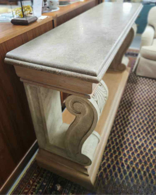 Henredon Stone and Wood Entry Table
