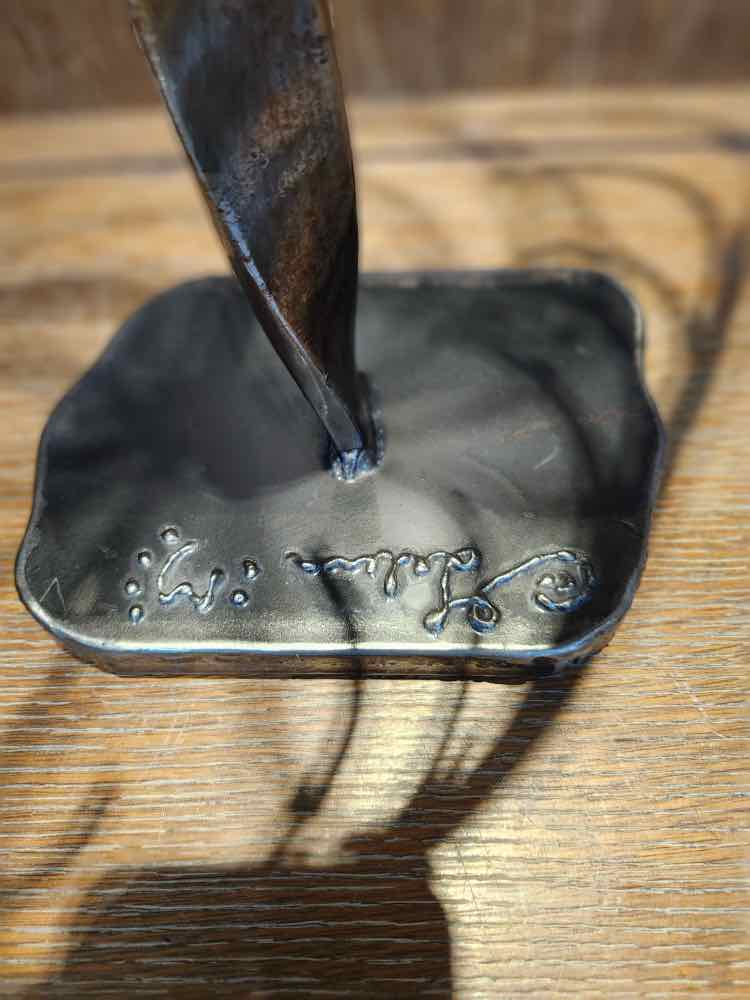 “Modern Woman" Signed Vintage Metal Sculpture