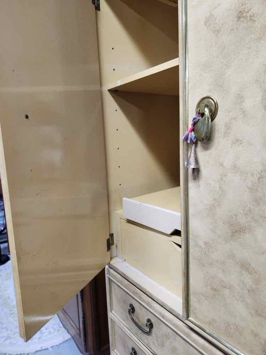 Gold Tone Armoire w/Brass