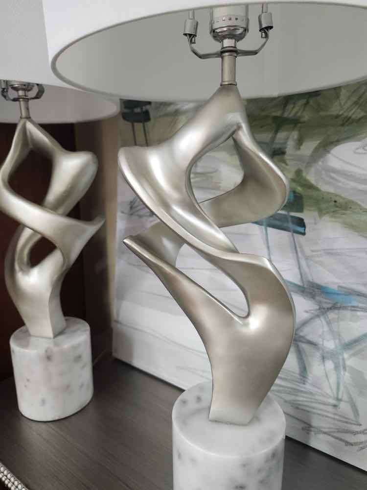 Pair of Marble Base Lamps