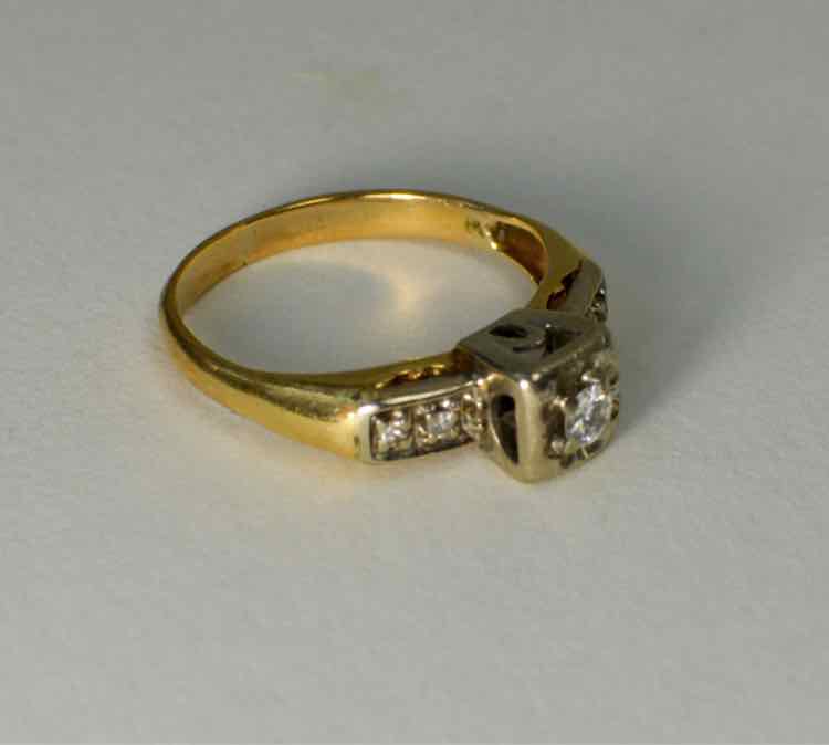 1950's 14K Princess Cut Diamond Ring