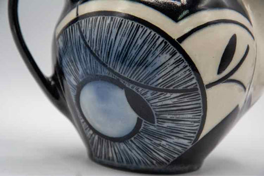 Modern Blue, White & Black Porcelain Teapot by Alex Pratt