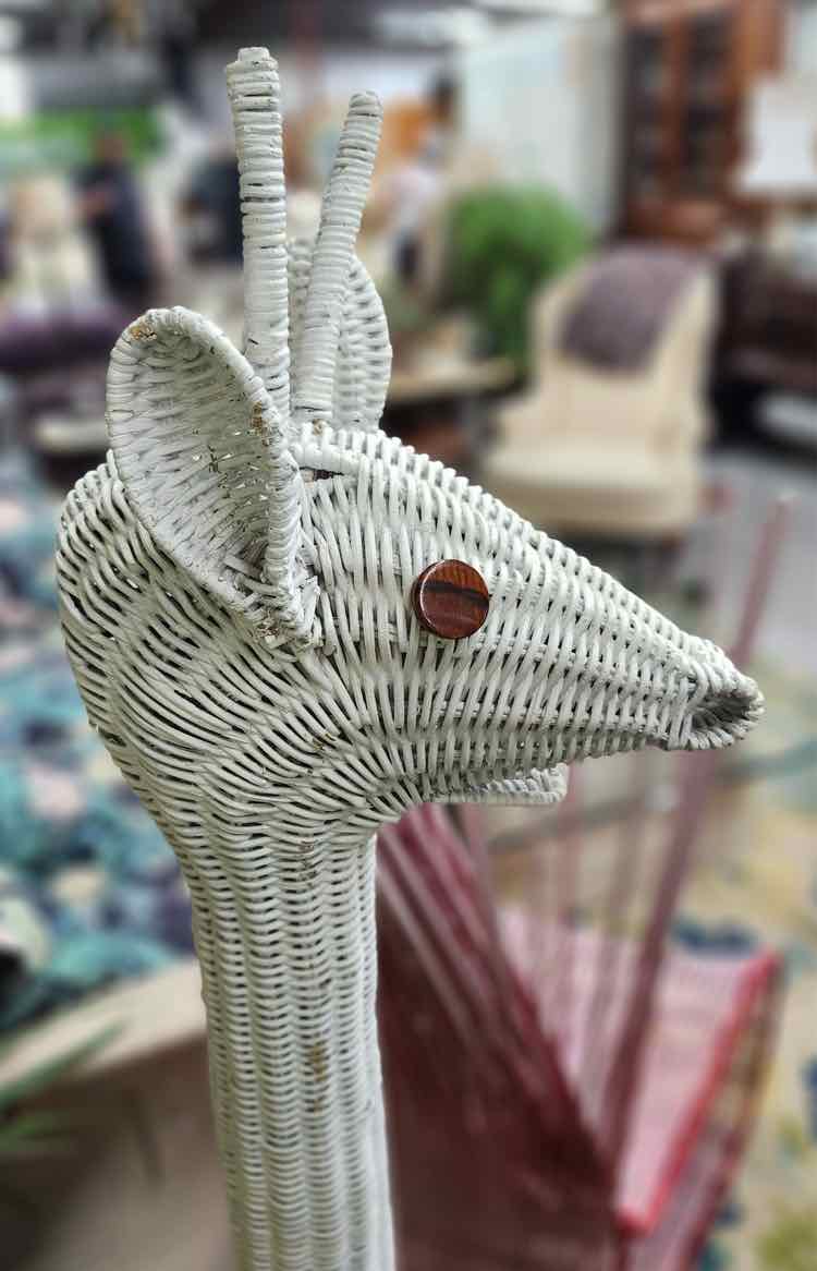 White Wicker Giraffe