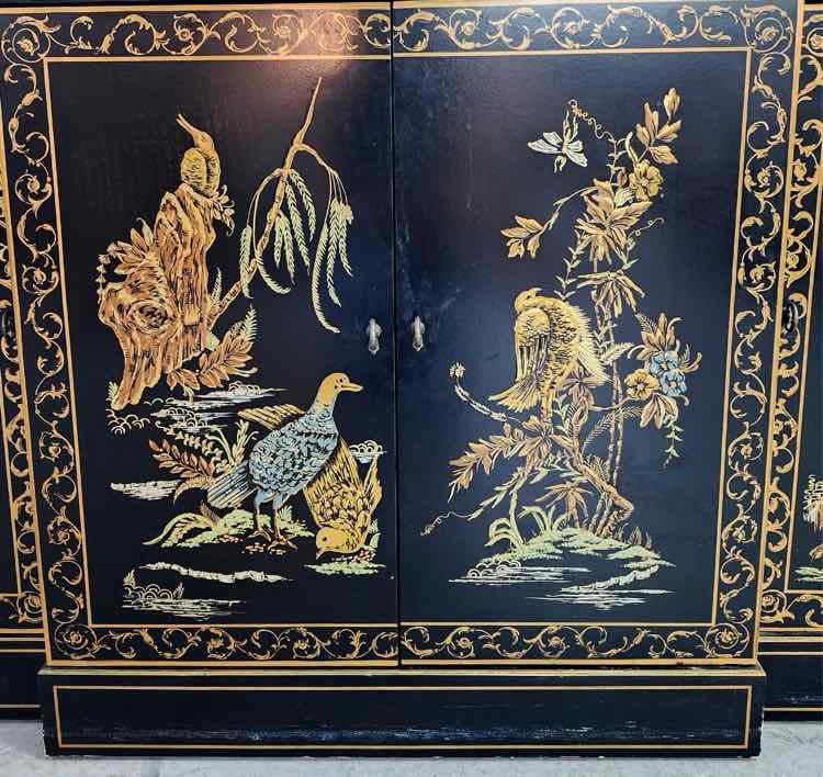 1pc Black Painted China Cabinet