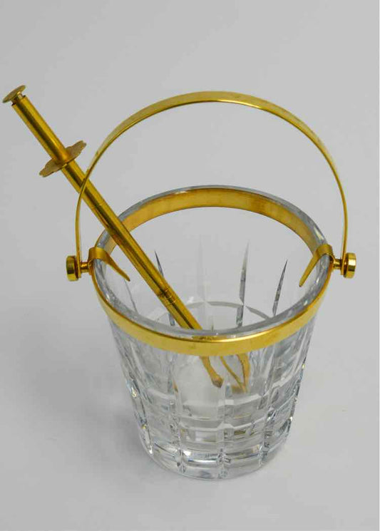 Val St.Lambert Crystal / Gold-plated Ice Bucket