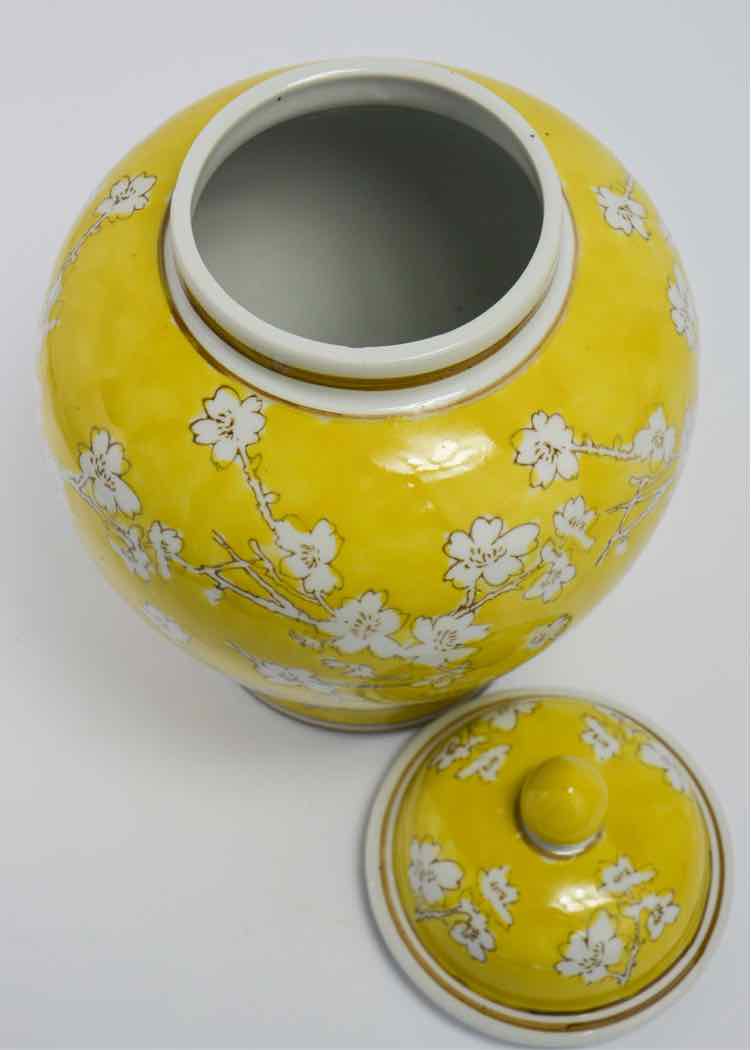 Yellow Floral Ginger Jar