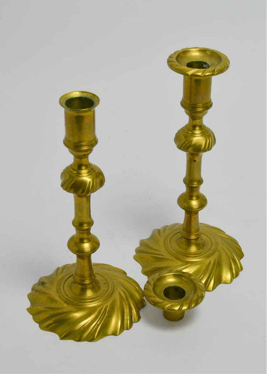 Pair of Virginia Metal Crafters Brass Candlesticks
