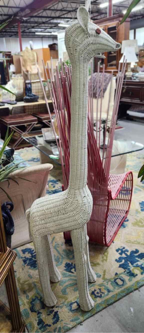 White Wicker Giraffe