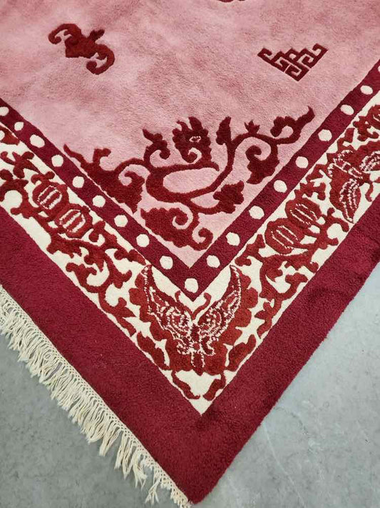 Pink/ Red/Beige Tibetan Rug