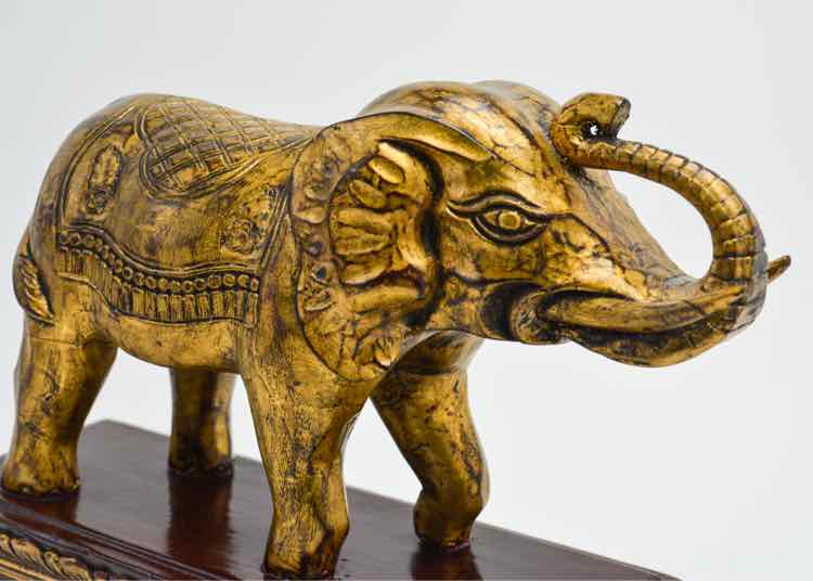 Gilded Chinese Elephant Statue