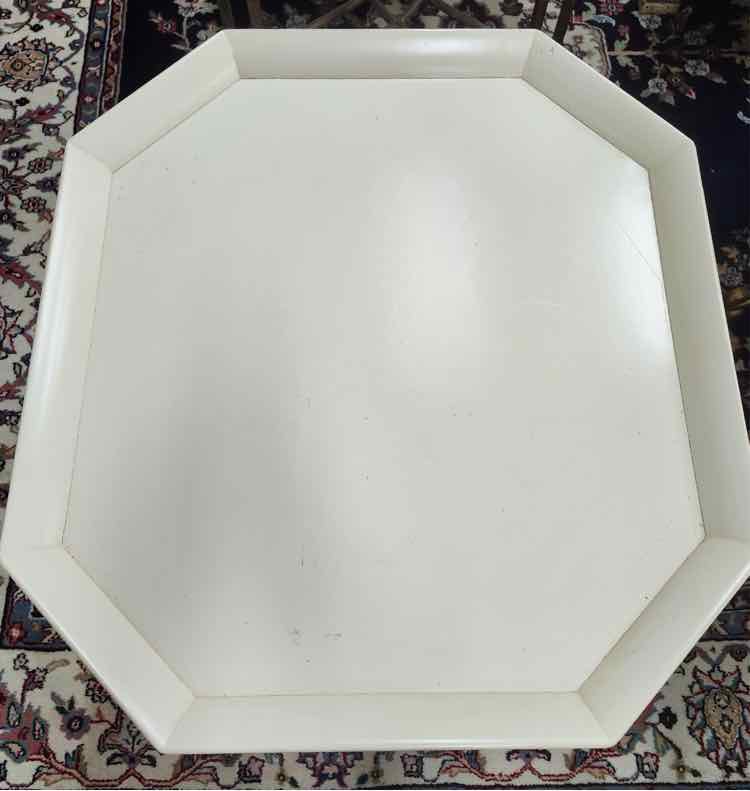 White Octagonal End Table