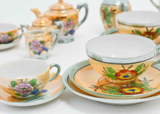 Japanese Lusterware Teaset 16Pc. Antique Dishware