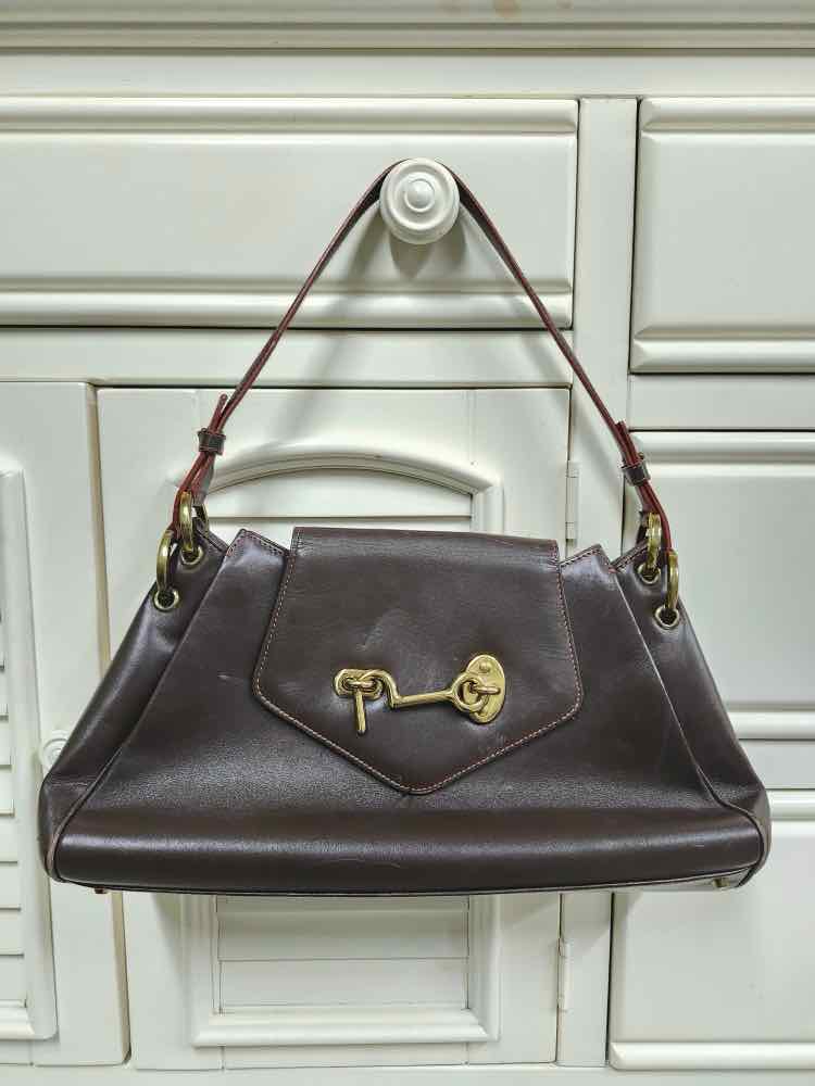 Tanner Krolle Dark Brown Leather/Gold Handbag