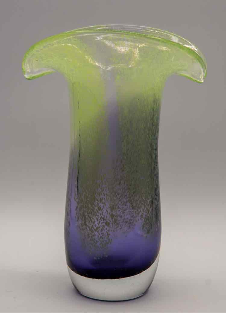 Handblown Blue/Lime Vase
