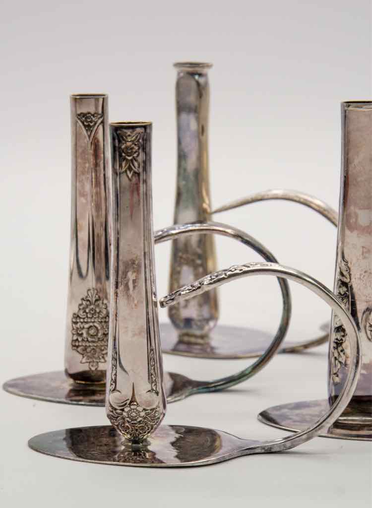 Silverplate Napkin Holder/ Bud Vase