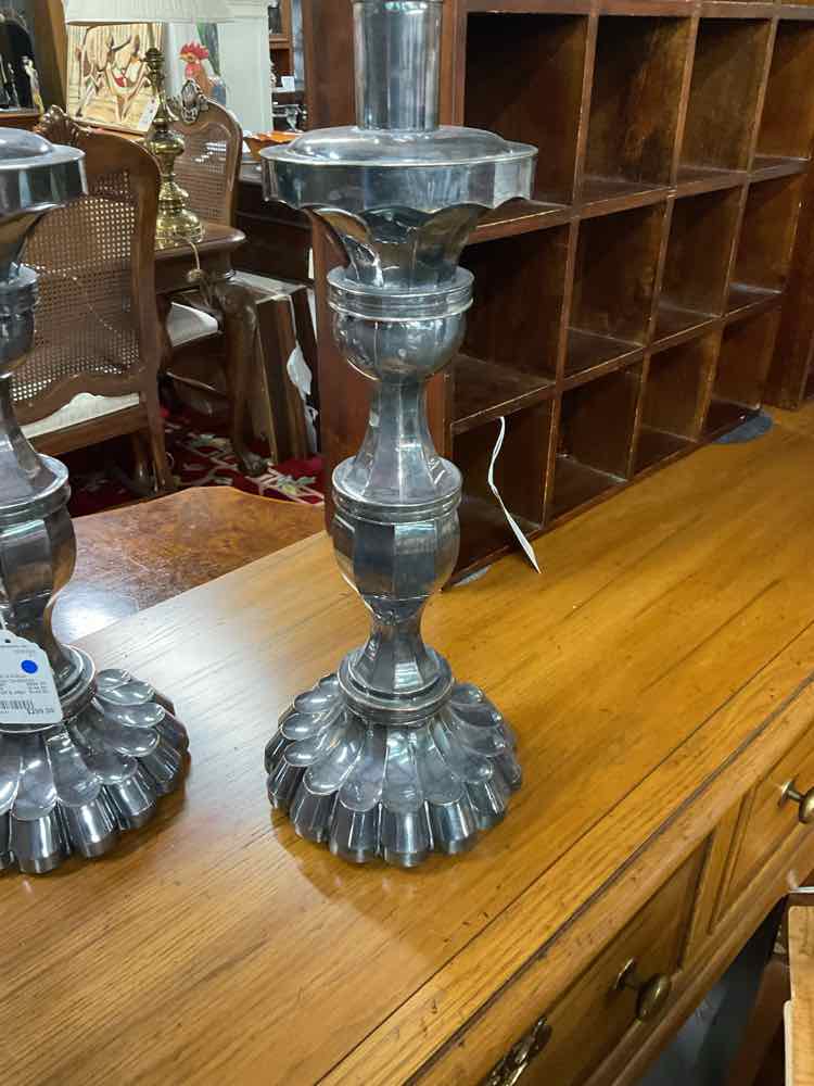 Large set of Antique Silverplate Candlesticks