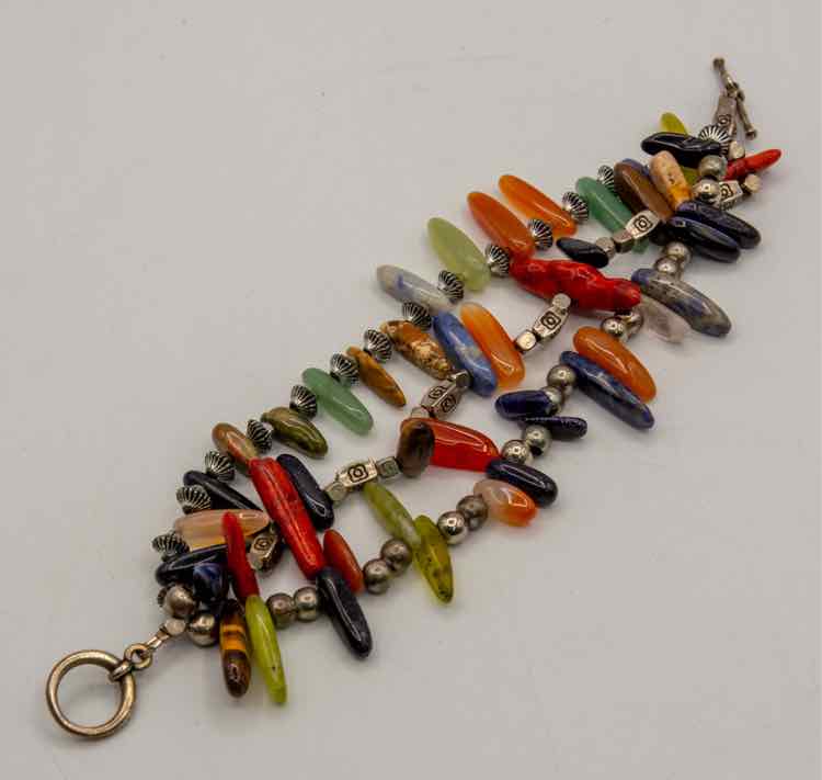 Vtg. Bracelet w/ Semi-Precious Stones