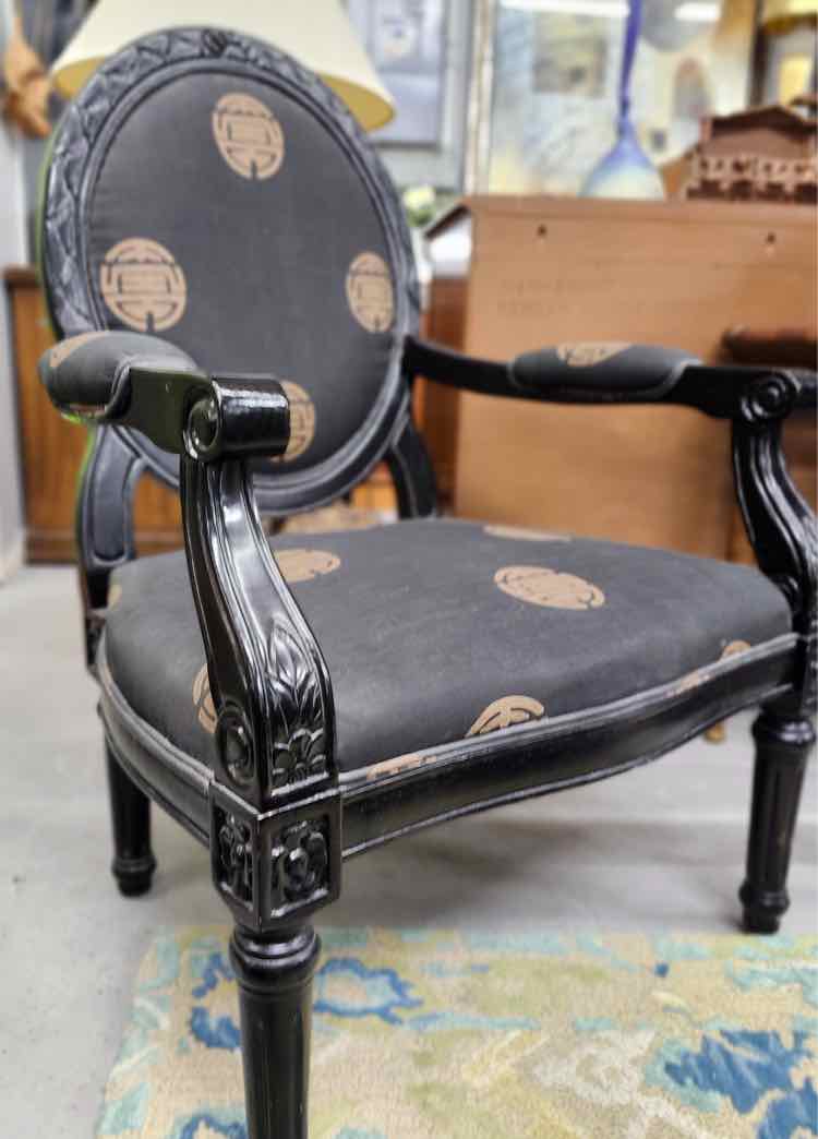 Pair of Black Medallion Chairs