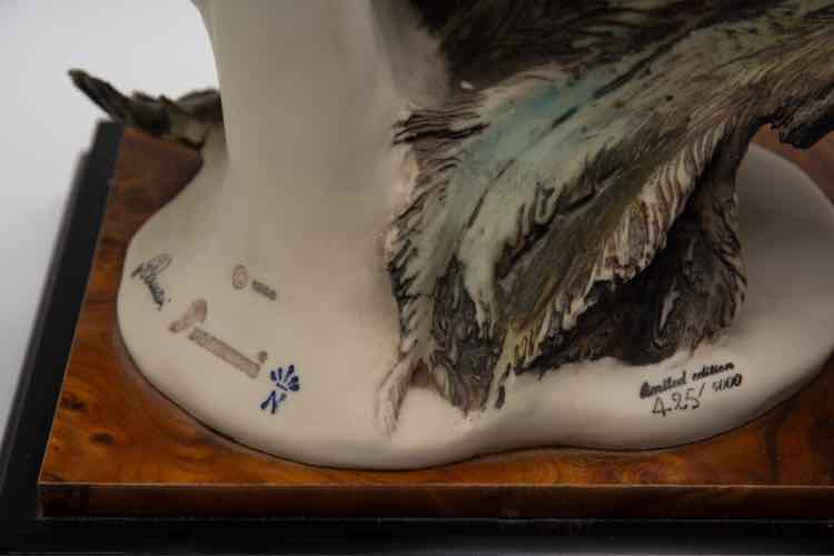 Scultura Di Armani Peacock Signed 16”x17”