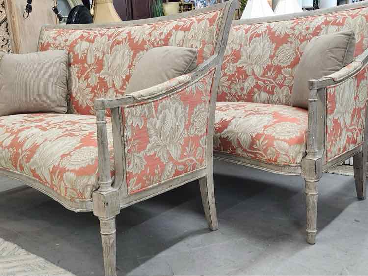 Tangerine & Silver Fairfield Sattee Couch