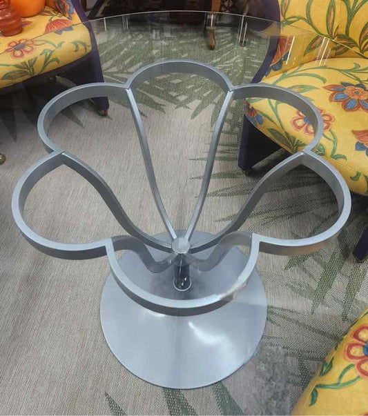 Glass Top Table w/Metal Base