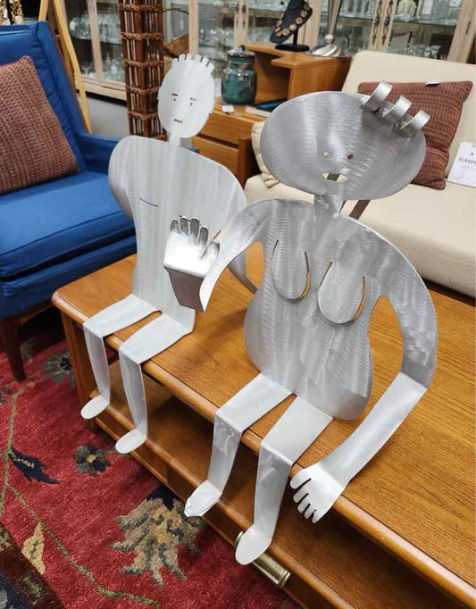 Sitting Male Metal Art Sculpture by Fred Garboi
