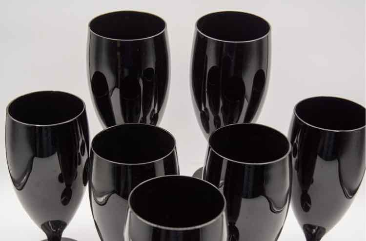 7 Mikasa Black Water Goblets