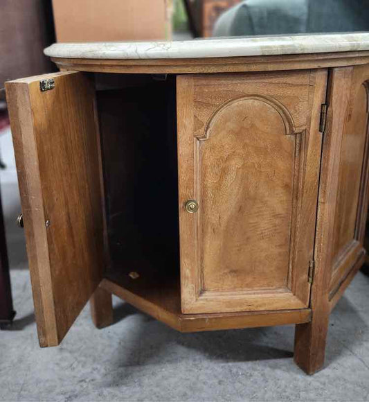 Round Marble Top Drum End Table