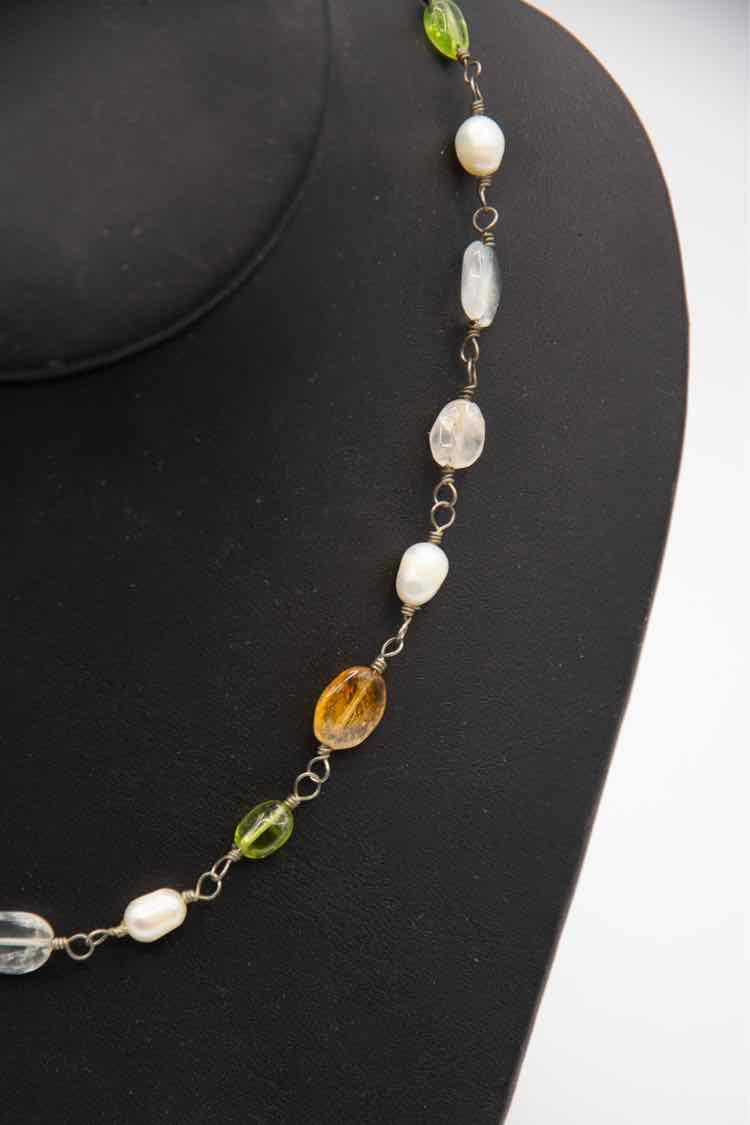 .925 DC Mexico Citrine/Pearl/Quartz Necklace