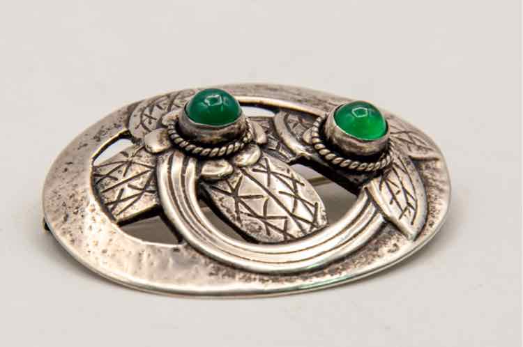 Georg Jensen.925 w/Green Agate Pin