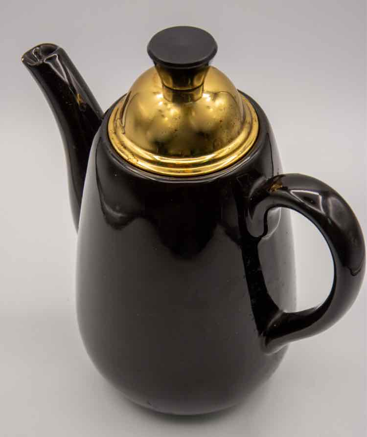 Vtg. Black Teapot