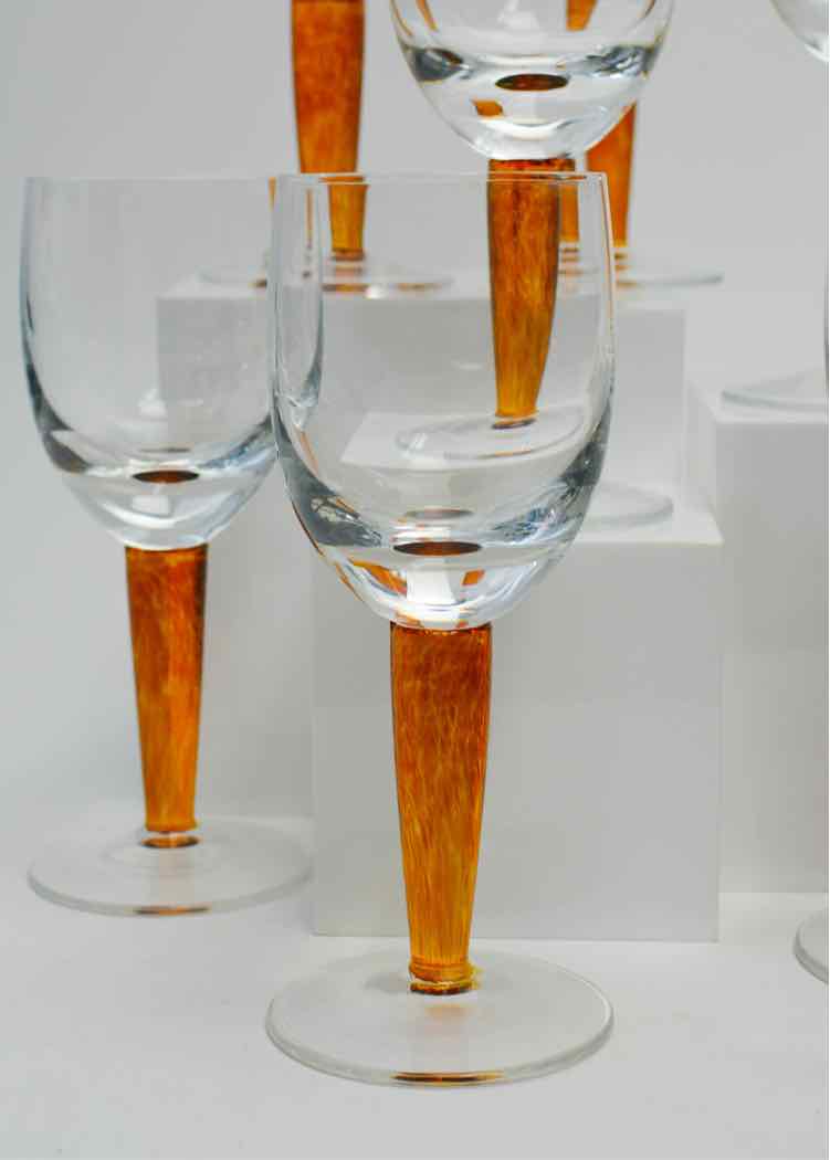 (7) Denby "Fire" Wine Glasses