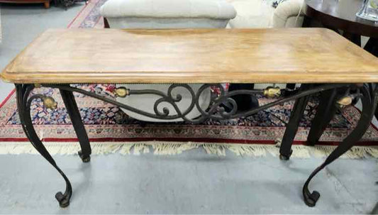 Scroll Iron & Wood Entry Table