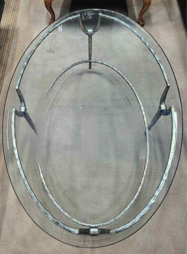 Oval Glass Top Coffee Table