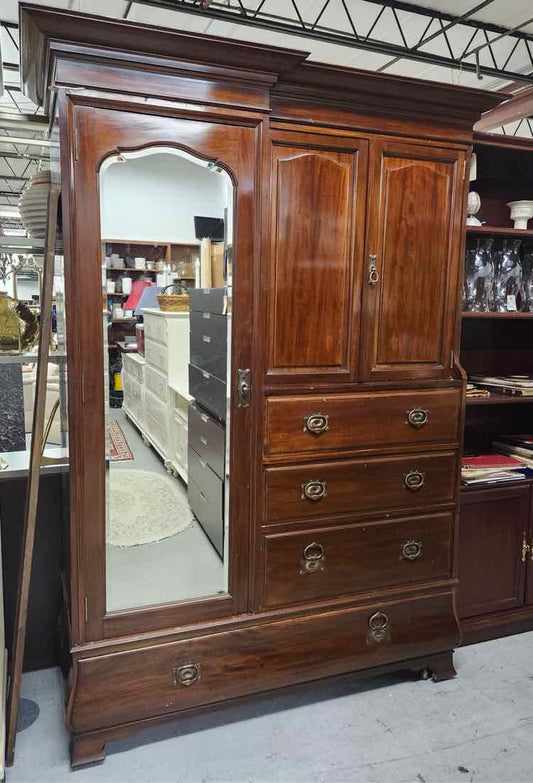 Antique Mahogany Gentlemen Wardrobe