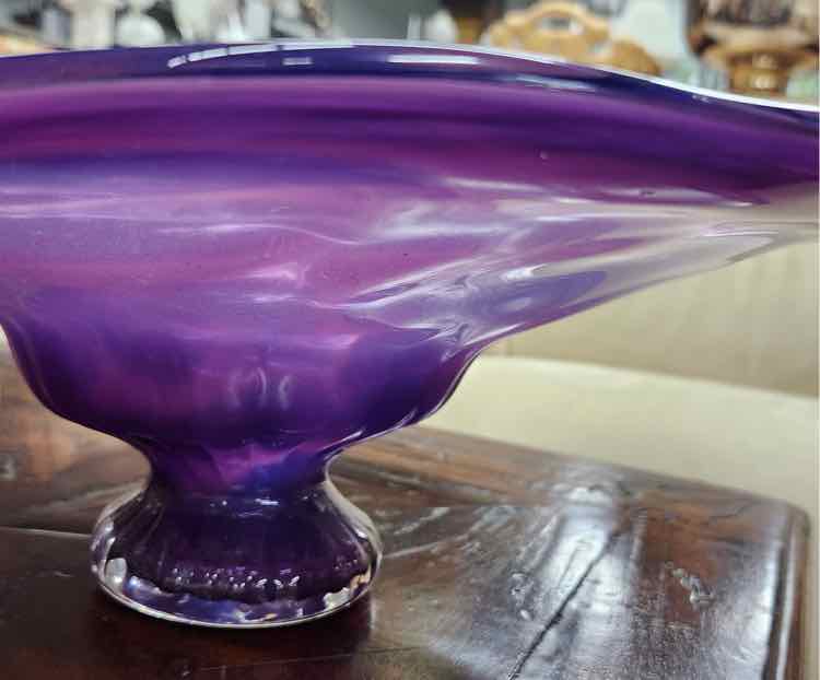 Purple Hand Blown Glass Bowl
