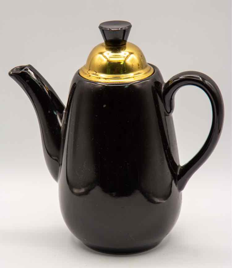 Vtg. Black Teapot
