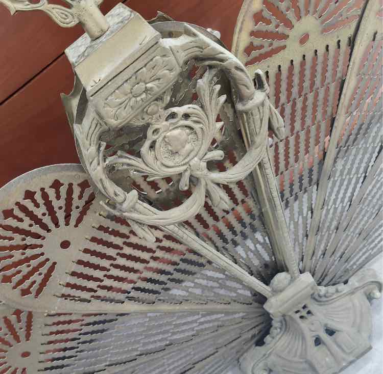 Vintage Victorian Brass Fan Fireplace Cover