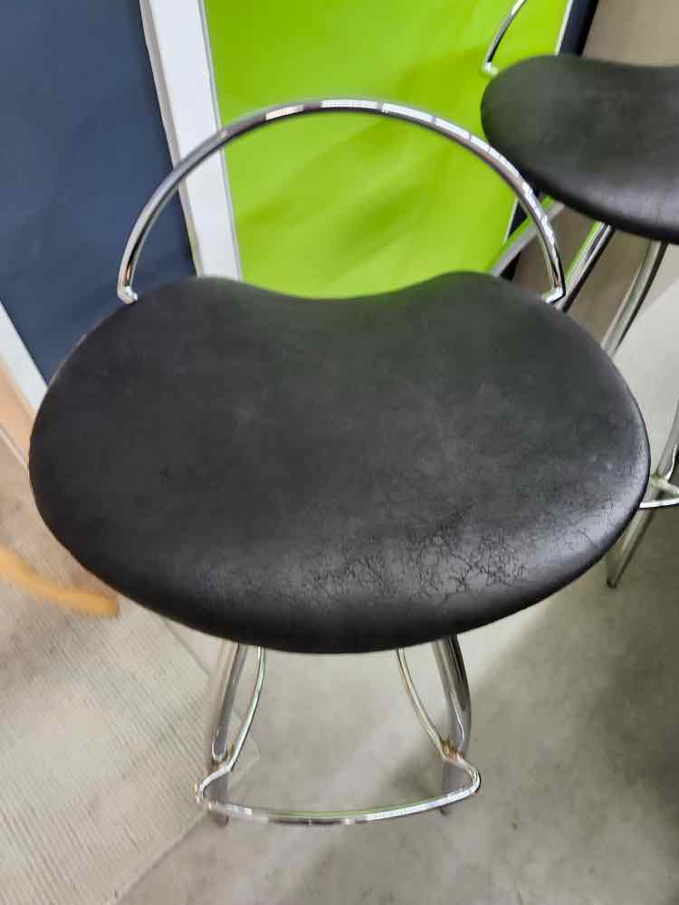 Pair of Black/Chrome Barstools
