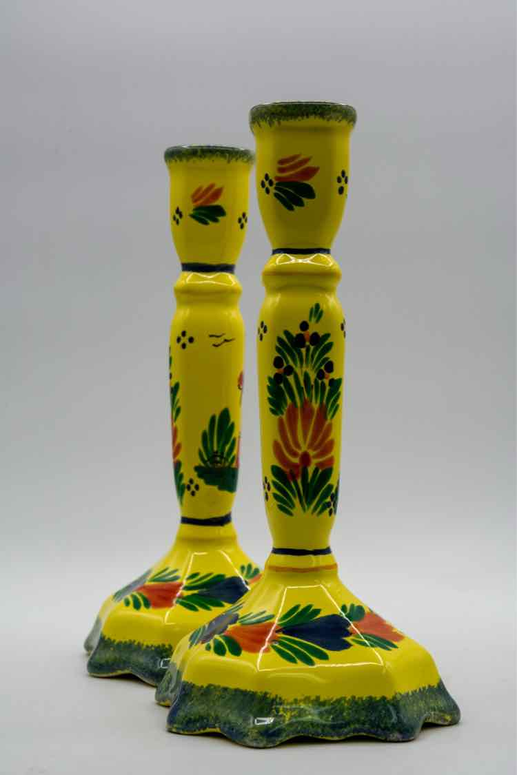 Quimper Pottery Candle Sticks