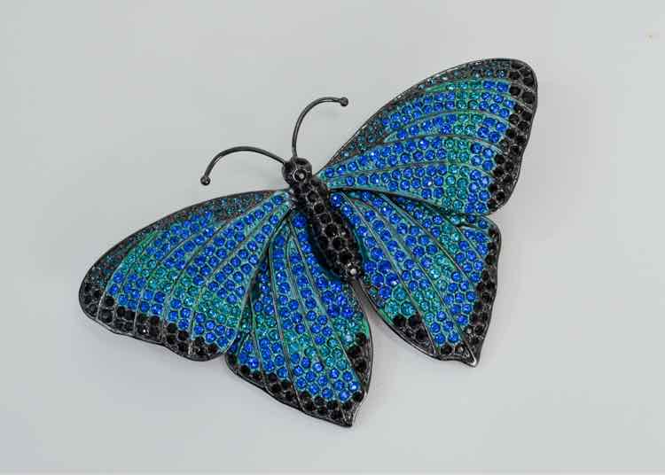 Joan Rivers Blue Butterfly Brooch
