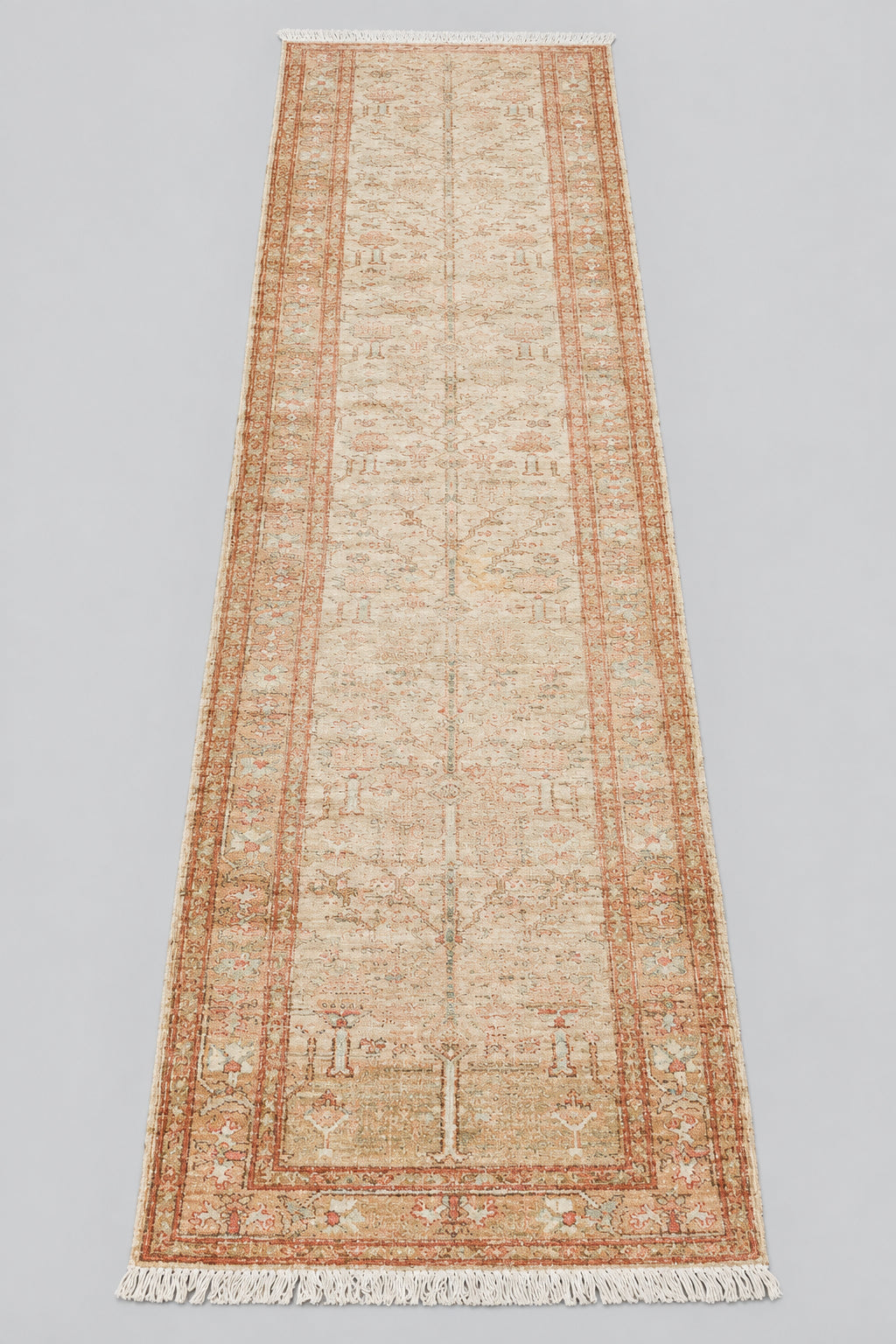 16'10"x 2'7" Orange/Beige Runner Rug