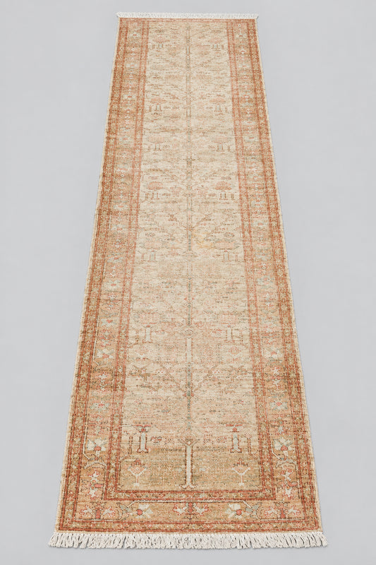 16'10"x 2'7" Orange/Beige Runner Rug