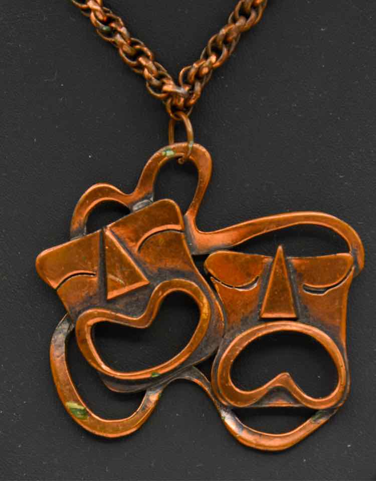 F.Rebajes Copper Drama/Comedy Necklace/Earring Set