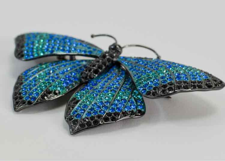 Joan Rivers Blue Butterfly Brooch