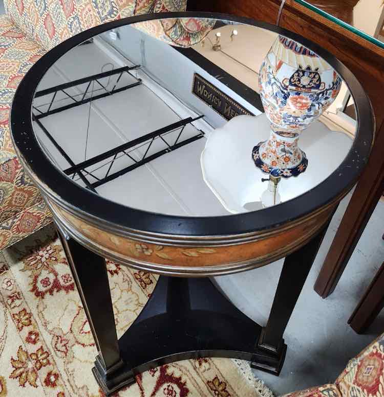 Round Hand Painted End Table